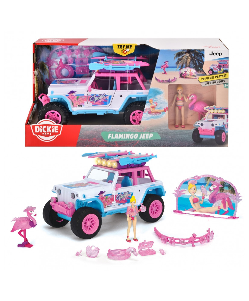 DICKIE Playlife Car Jeep Pink Drivez Flamingo 22cm