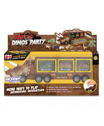 WOOPIE dinozauru kravas automašīna ar palaišanas ierīci un rotaļu automašīnām 15 gab.