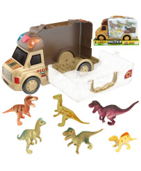 WOOPIE Set Car 2in1 Suitcase + Dinosaurs Figures 6 pcs.