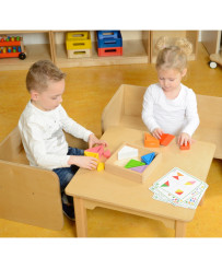 Drewniana Gra Dla Dzieci Kolorowe Klocki i Kubeczki Trójkąty Masterkidz Montessori