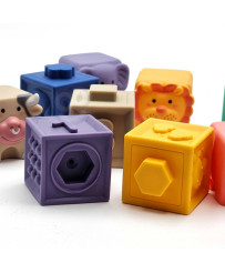 WOOPIE Sensory Blocks Squeeze Puzzle Skaņu Mācīšanās Skaitīšana 12 gab.