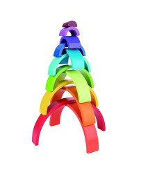 TOOKY TOY Montessori Rainbow Wooden Blocks Puzzle