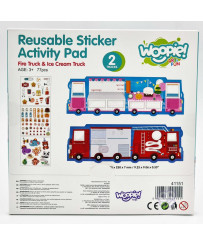 WOOPIE ART&FUN Reusable Stickers Set Creative Scrapbook Vehicles Fire Department Ice Cream Shop 77 pcs.