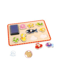 TOOKY TOY Puzzle Montessori Jigsaw Stamps Sea Animals