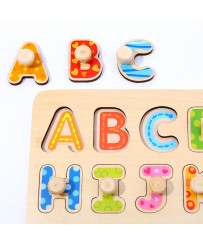 TOOKY TOY Puzzle Montessori Puzzle with Alphabet Pins