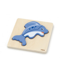 VIGA Baby's first wooden puzzle Dolphin