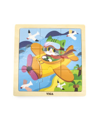 VIGA Handy Wooden Airplane Puzzle, 9 pieces