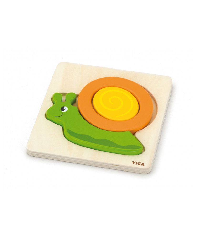 VIGA Baby's first wooden puzzle, Snail