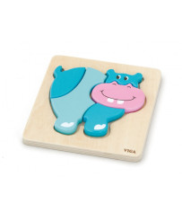 VIGA Baby's first wooden puzzle Hippopotamus