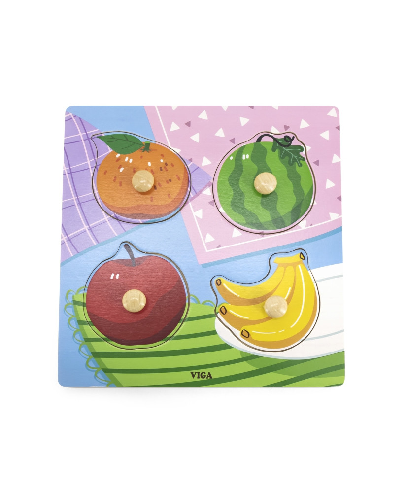 VIGA Wooden Puzzle with Fruit Pins