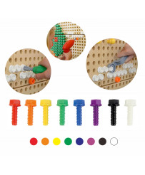 Kolorowe Śrubki Do Tablicy Kreatywnej Naukowej Masterkidz 512 Sztuk Mix Kolorów