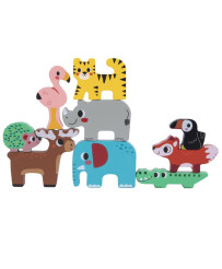 TOOKY TOY Koka Blocks Puzle Dzīvnieki Montessori 9 gab.