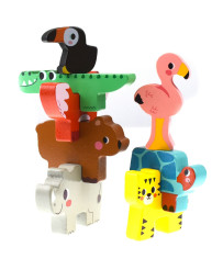 TOOKY TOY Koka Blocks Puzle Dzīvnieki Montessori 9 gab.