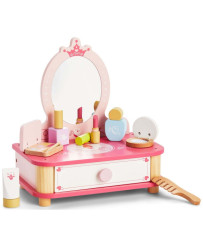Viga Pink Wooden Makeup Dressing Table with Mirror Accessories