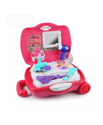 WOOPIE Portable Dressing Table for Girls 2in1 Beauty Salon Suitcase 17 pcs.