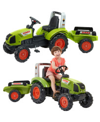 FALK Traktor na Pedały Claas Duży z Przyczepką no 3 gadiem