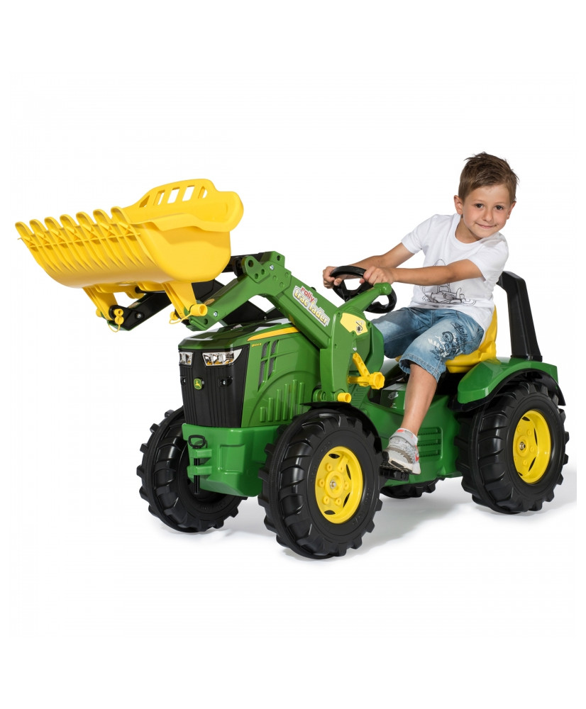 John Deere Traktors uz pedāliem X-Trac Premium Slāpeklis klusā riteņi Rolly Toys