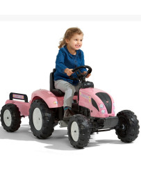 FALK Traktor Pink Country Star na Pedały z Przyczepką no 3 gadiem