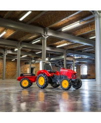 FALK Traktorek Red Supercharger na Pedały z Przyczepką Otwierany od 3 Lat