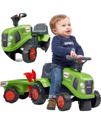 FALK Traktorek Baby Claas Zielony z Przyczepką + akc. no 1 gada