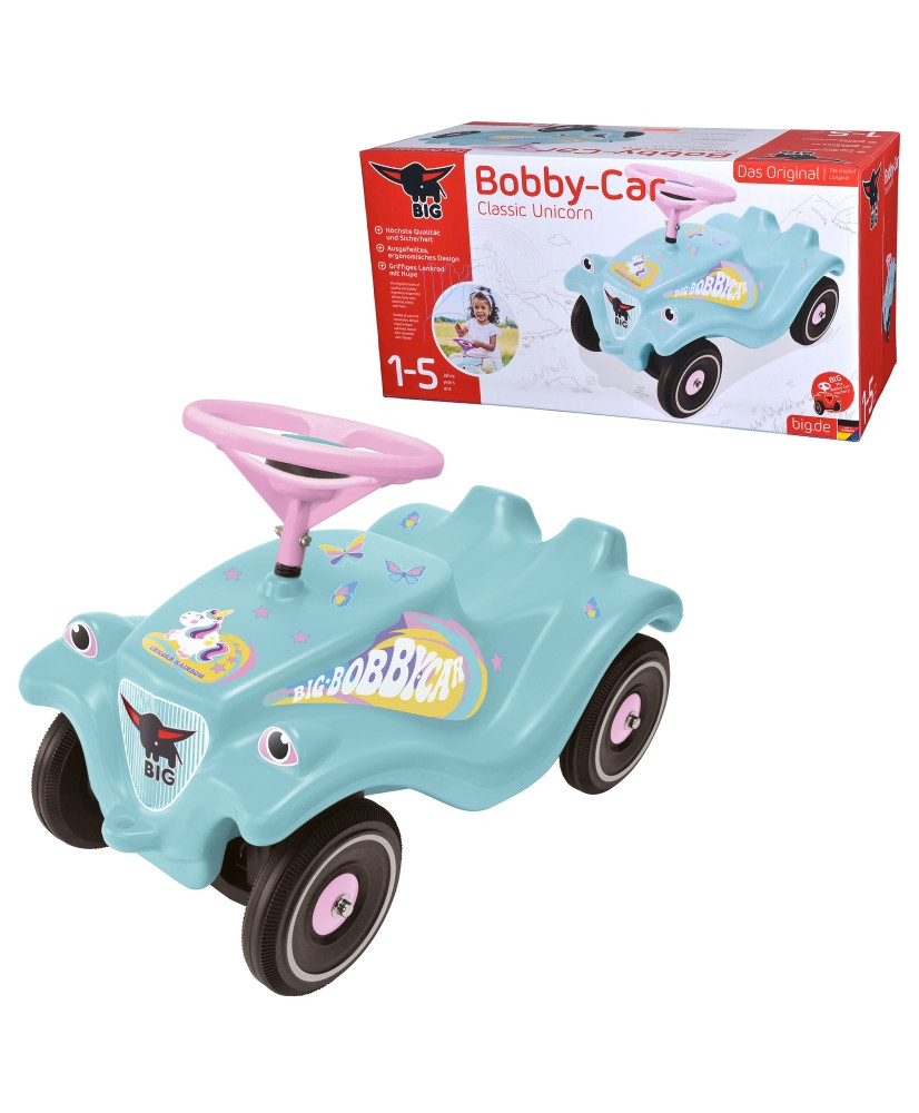 BIG Bobby Car Classic Ride-On ar Unicorn Horn