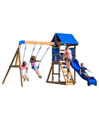 Wooden Playground Aurora House Slide Backyard Discovery