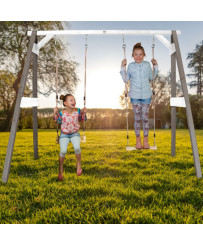 Wooden Swing with Seats Axi Gray Playground