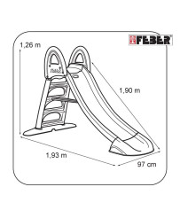 FEBER Lielais dārza slidkalniņš ar ūdens slidkalniņu 190 cm