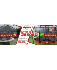 BERG  Trampolina Grand Champion InGround 350 x 250  Zielona+ Siatka Bezpieczeństwa Deluxe