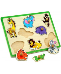 Wooden Puzzle Animals ZOO Jigsaw Viga Toys
