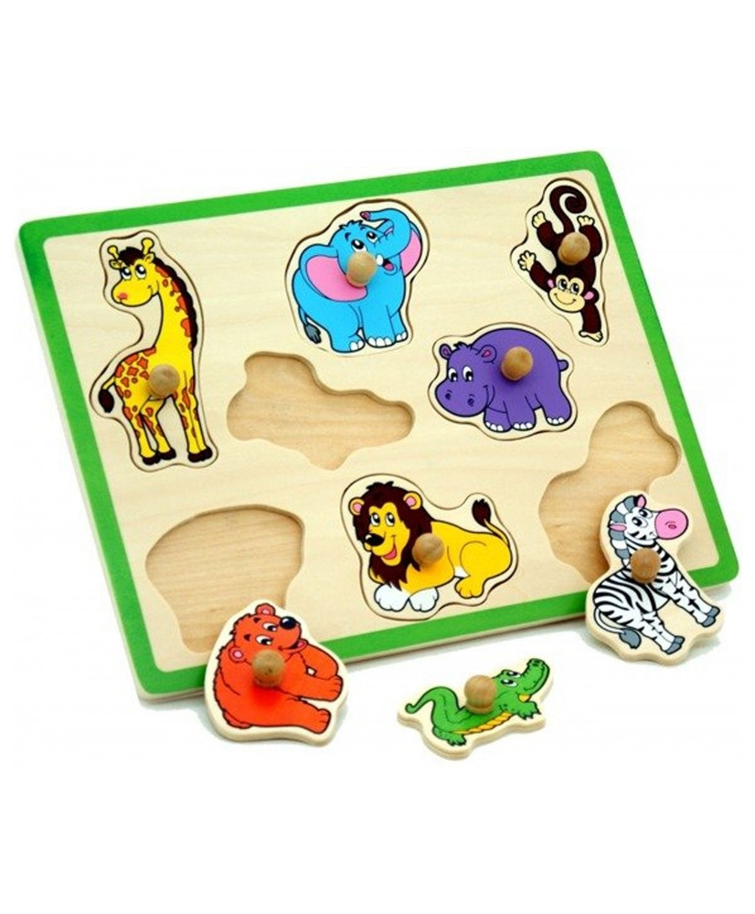 Wooden Puzzle Animals ZOO Jigsaw Viga Toys