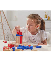 Viga koka 3D Montessori bloku veidošanas spēle