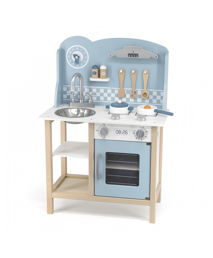 VIGA PolarB Wooden Kitchen with Accessories Silver - Blue