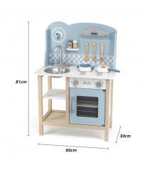 VIGA PolarB Wooden Kitchen with Accessories Silver - Blue