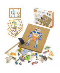 Drewniana Przybijanka Roboty 45 elementsów Viga Toys