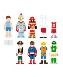 Viga Wooden Magnetic Educational Dress Up Puzzle with 8 Characters
