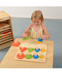 Drewniany Sorter Kształtów Wielkości Kolorów Masterkidz Montessori