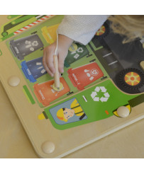 MASTERKIDZ Tablica Magnetyczna Segregowanie Odpadów Ciężarówka do Recyklingu Montessori