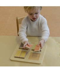 MASTERKIDZ Układanka Dwustronne Dotykowe Klocki Wizualne Montessori