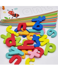 TOOKY TOY Montessori Alphabet Puzzle Learning Letters Words Animals 57 pcs.