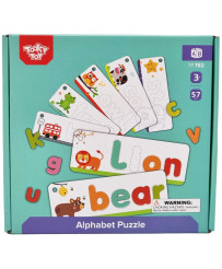 TOOKY TOY Montessori Alphabet Puzzle Learning Letters Words Animals 57 pcs.