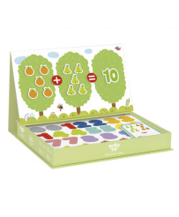 TOOKY TOY Wooden Magnetic Game Montessori Puzzle for Children Learning to Count Fruits Numbers 81 pcs.