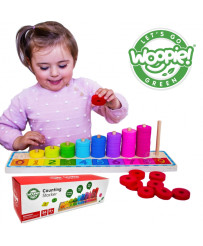 WOOPIE GREEN Montessori skaitīšanas un krāsu mīkla 56 el.