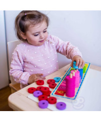 WOOPIE GREEN Montessori skaitīšanas un krāsu mīkla 56 el.