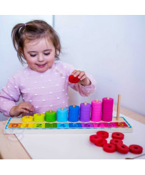 WOOPIE GREEN Montessori Counting and Colors Puzzle 56 pcs.