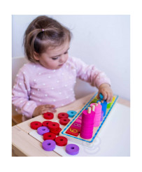 WOOPIE GREEN Montessori Counting and Colors Puzzle 56 pcs.