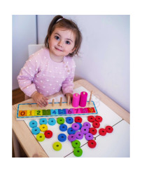 WOOPIE GREEN Montessori Counting and Colors Puzzle 56 pcs.