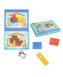 TOOKY TOY Układanka Magnetyczna Montessori Logiczna Puzle Tetris Arka Noego 26 el.