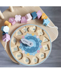 VIGA PolarB Shape Sorter Clock Montessori threader