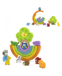 VIGA Wooden Rainbow Puzzle Blocks Creative Montessori